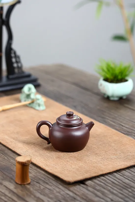 Zisha Teapots: Circle Knob | purple eggplant clay 1