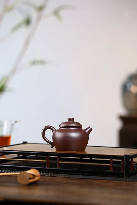 Zisha Teapots: Circle Knob | purple eggplant clay 7