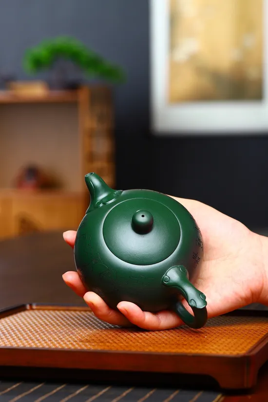 Premium Yixing Zisha Clay Teapot – Rare Green Clay, Handcrafted Masterpiece 1