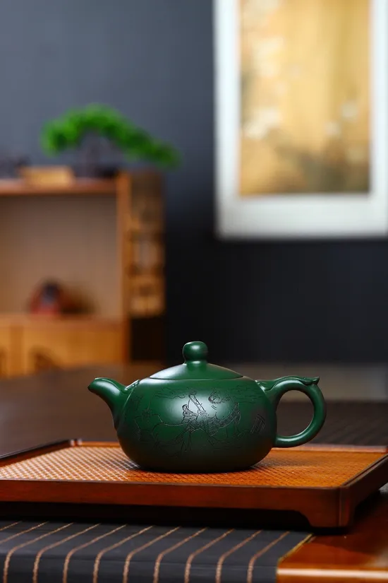 Premium Yixing Zisha Clay Teapot – Rare Green Clay, Handcrafted Masterpiece 7