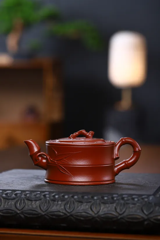 Yixing Zisha Teapot | Handcrafted Bamboo Design | Artisan Ceramics 1