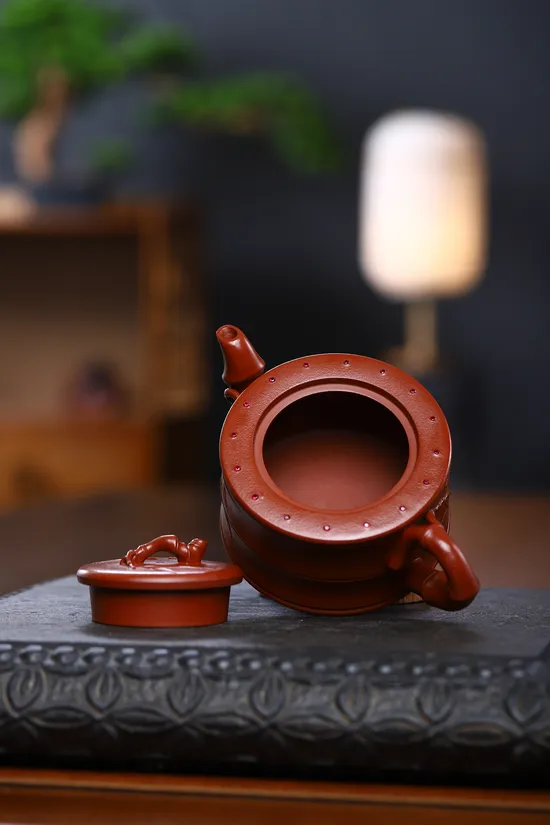 Yixing Zisha Teapot | Handcrafted Bamboo Design | Artisan Ceramics 2