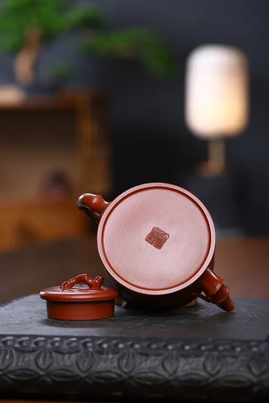 Yixing Zisha Teapot | Handcrafted Bamboo Design | Artisan Ceramics 5