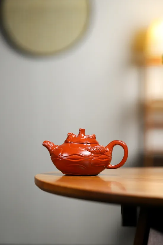 Zisha Teapots: Wind-Swept Hibiscus | Da Hong Pao clay 6