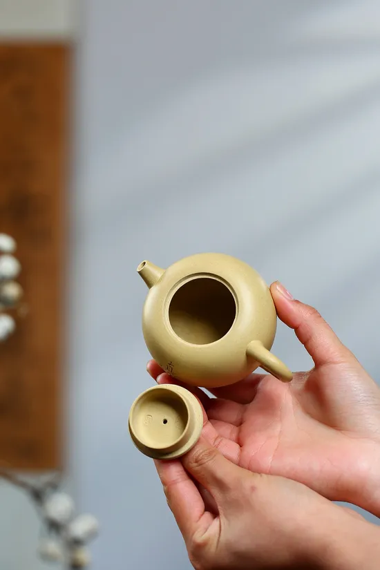 Yixing Clay Teapot Apple Design - Handcrafted Zisha Artistry 4