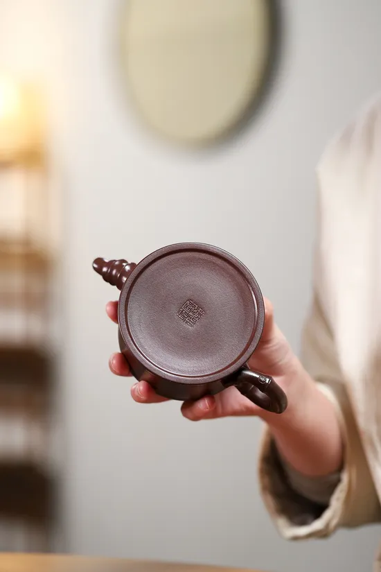 Artisan Yixing Zisha Teapot | Mastercrafted Bamboo Design Clay Teapot 3
