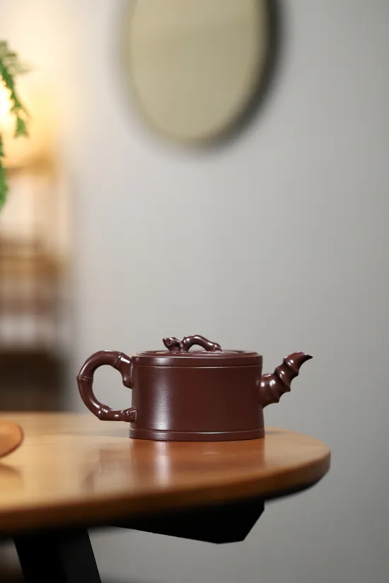Artisan Yixing Zisha Teapot | Mastercrafted Bamboo Design Clay Teapot 5