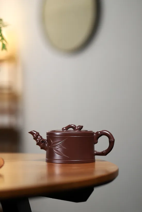 Artisan Yixing Zisha Teapot | Mastercrafted Bamboo Design Clay Teapot 6