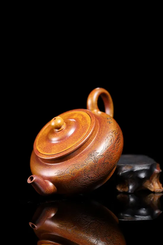 Zisha Teapots: Flat Lantern | Golden Sand 6