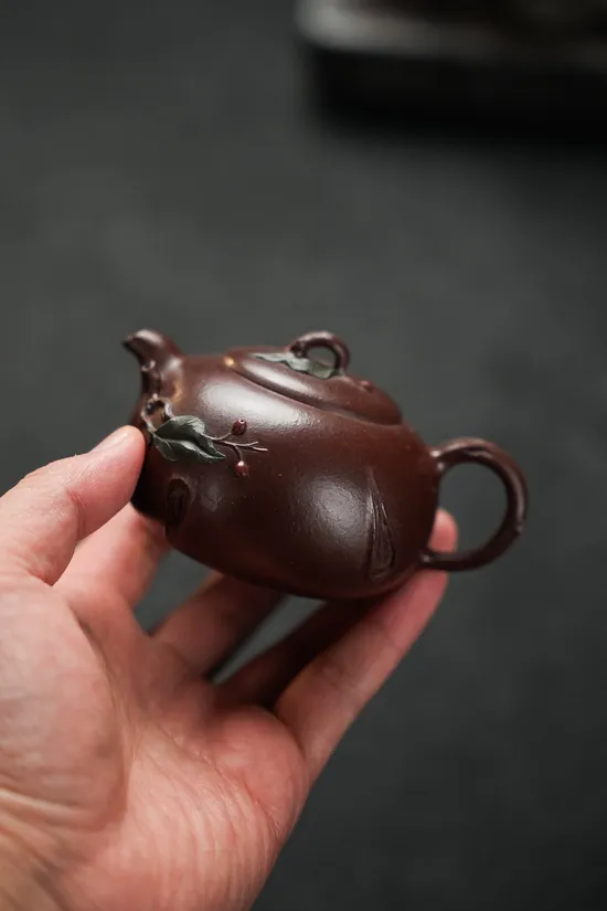 Zisha Teapots: aged purple clay | hand-paste-on flower technique 9