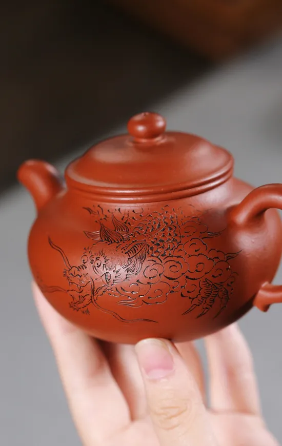 Zisha Teapots: Lotus Seed Double-Layer Lid | original purple clay (Zhuni) 1