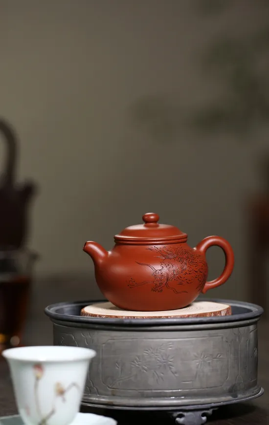 Zisha Teapots: Lotus Seed Double-Layer Lid | original purple clay (Zhuni) 3