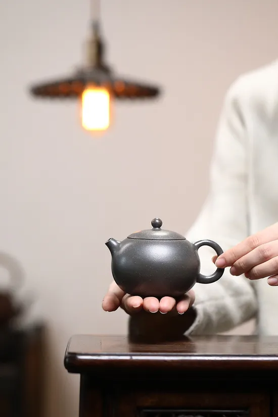 Zisha Teapots: Xishi original mine premium green duan | double-layer lid 4