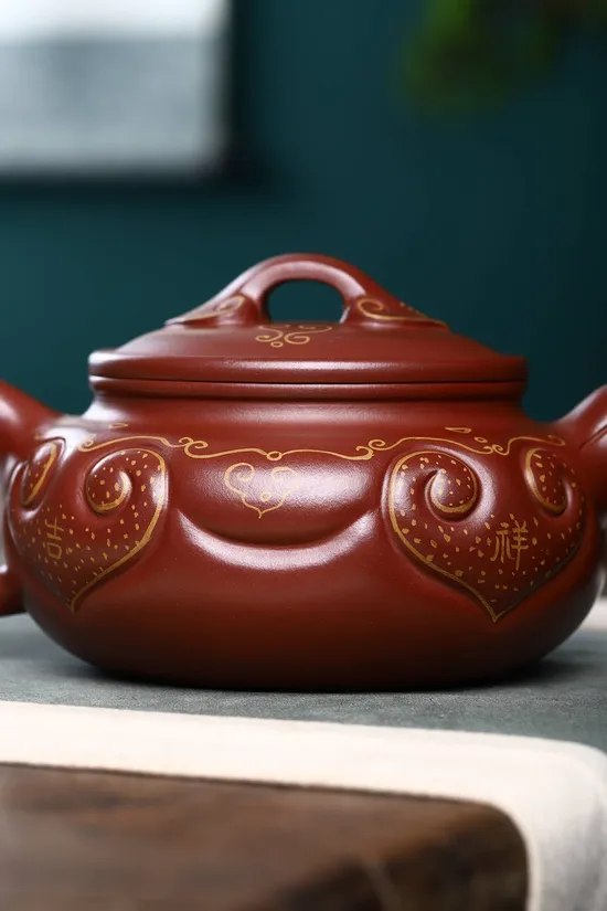 Zisha Teapots: Antique如意 | Di Cao Qing clay 3