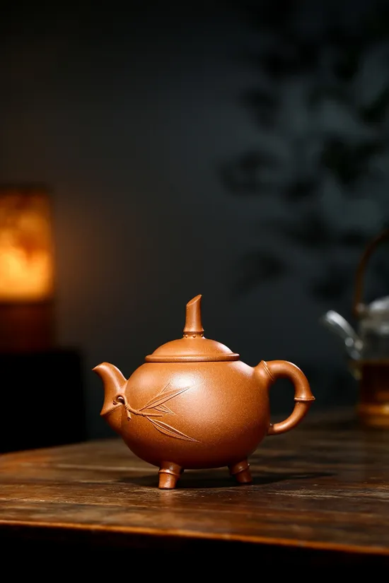 Zisha Teapots: Elegant Bamboo | crab yellow duàn ní clay 9
