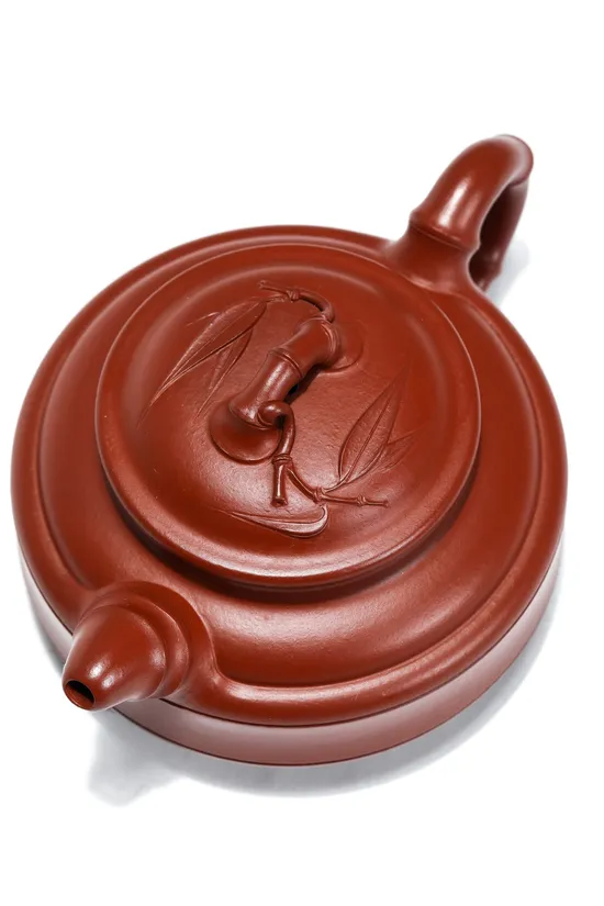 Zisha Teapots: Double Line Bamboo Drum | Dahuangpao clay 2