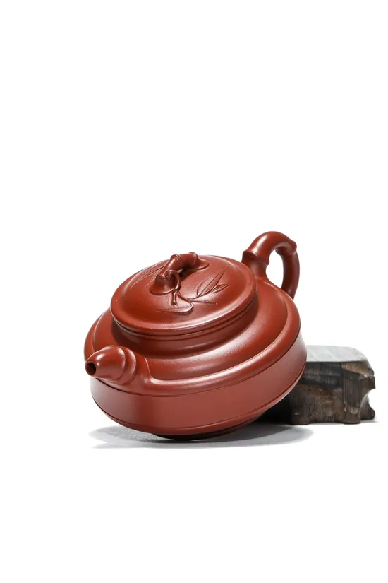 Zisha Teapots: Double Line Bamboo Drum | Dahuangpao clay 4