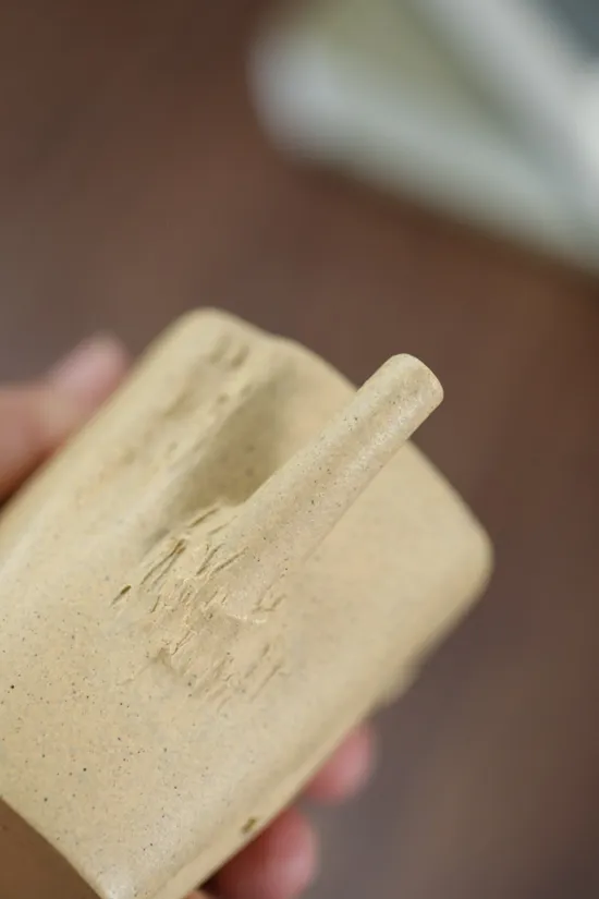 Yixing Teapot | Handcrafted Bamboo Clay Pot with Cat Sculpture 5