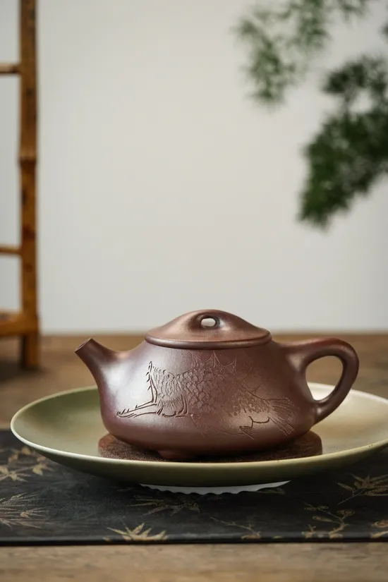 Yixing Zisha Teapot Jingzhou Shipiao - Golden Clay Wood-Fired Artistry 1