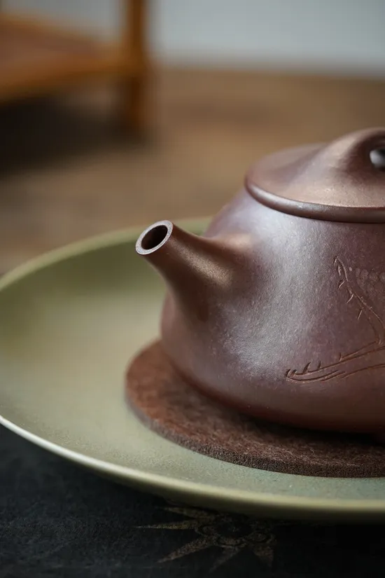 Yixing Zisha Teapot Jingzhou Shipiao - Golden Clay Wood-Fired Artistry 2