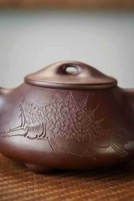 Yixing Zisha Teapot Jingzhou Shipiao - Golden Clay Wood-Fired Artistry 4