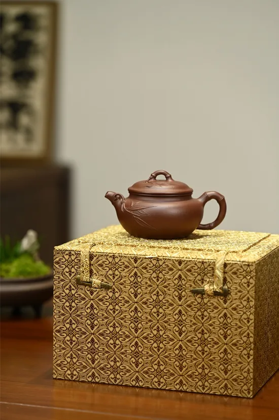 Zisha Teapots: Bamboo Rhythm Handmade | 220cc Capacity | Exclusive Purple Clay 4