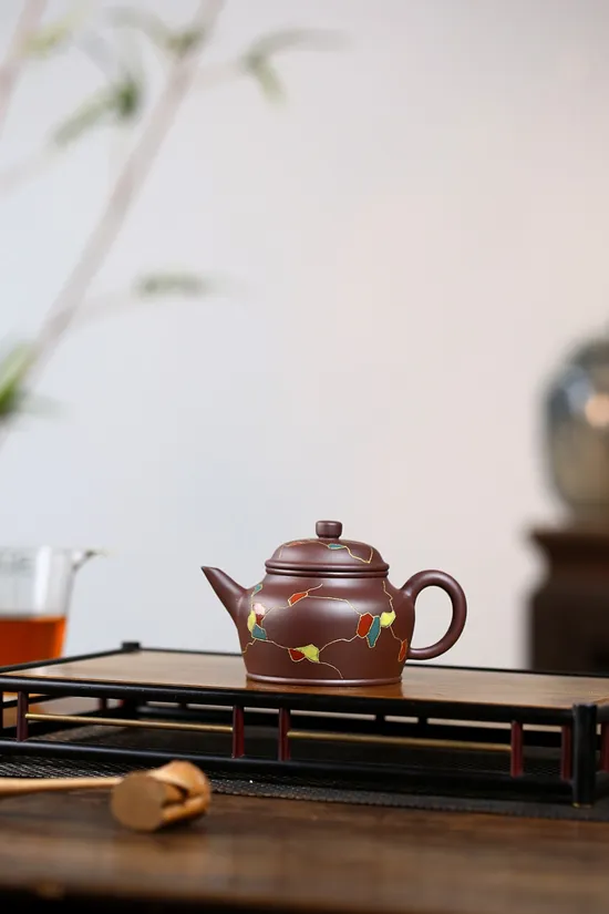 Zisha Teapots: aged purple clay | diamond-shaped nine-hole spout 2