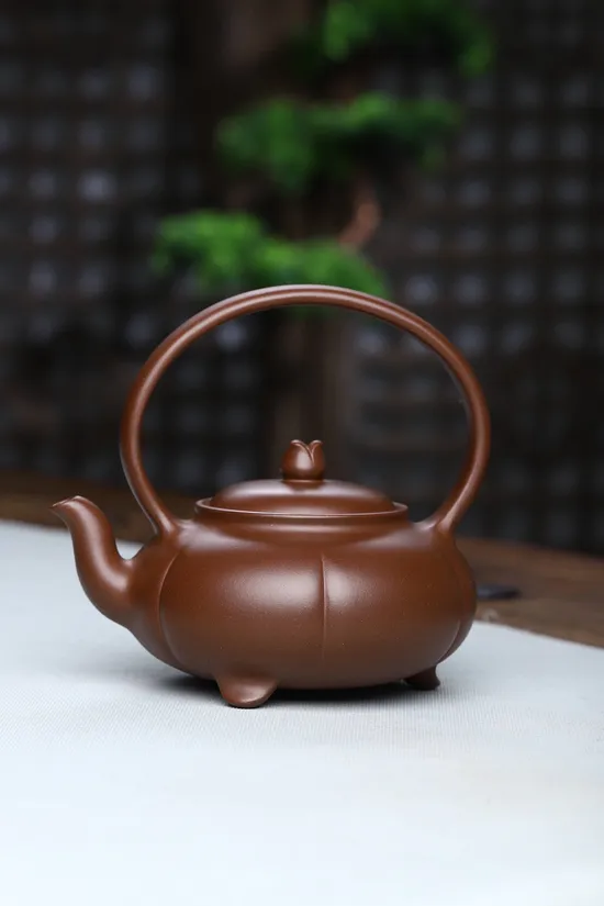 Zisha Teapots: Lotus Handle | premium old purple clay 7
