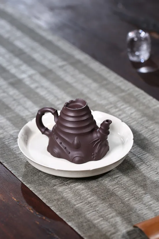 Yixing Clay Teapot | Handcrafted Bamboo Design | Zisha Art 4