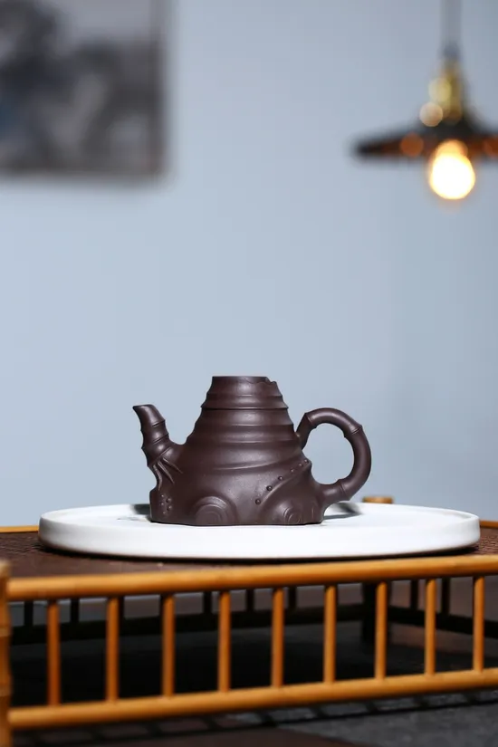 Yixing Clay Teapot | Handcrafted Bamboo Design | Zisha Art 5