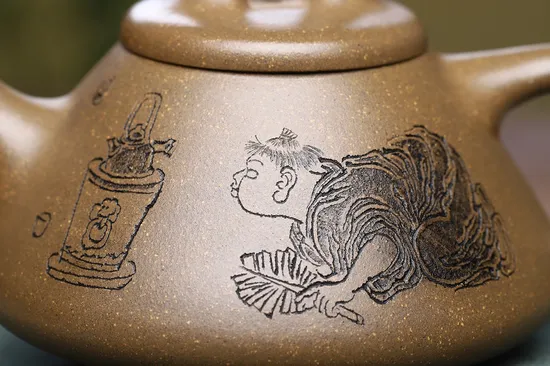 Zisha Teapots: crab shell green duan mud | national-level master 6