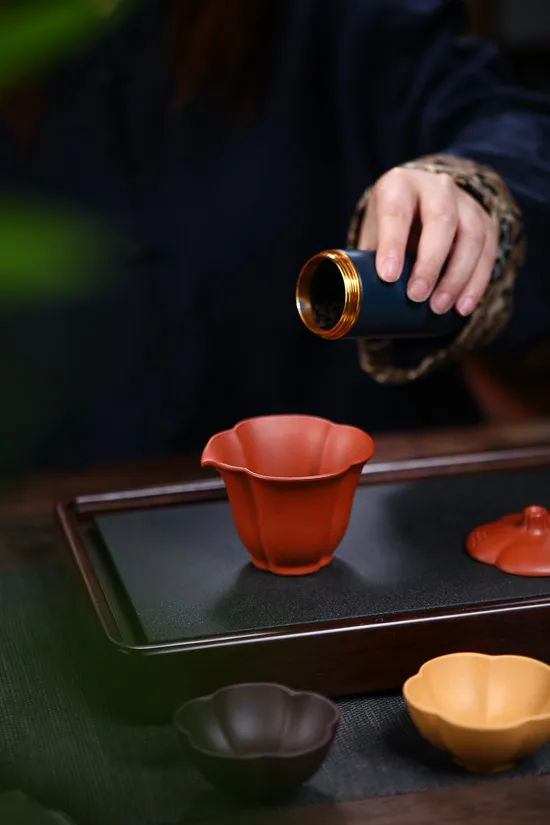 Yixing Clay Teapot Travel Set | Premium Lotus Design Tea Kit 4