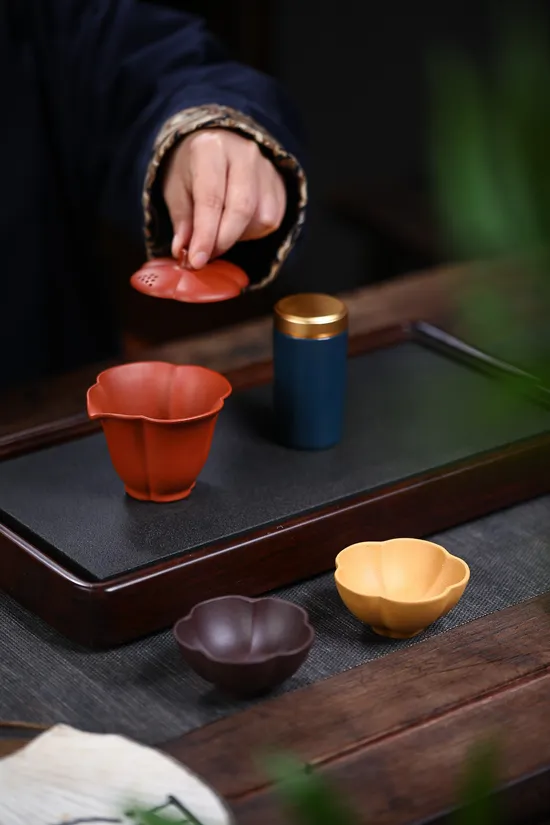 Yixing Clay Teapot Travel Set | Premium Lotus Design Tea Kit 6