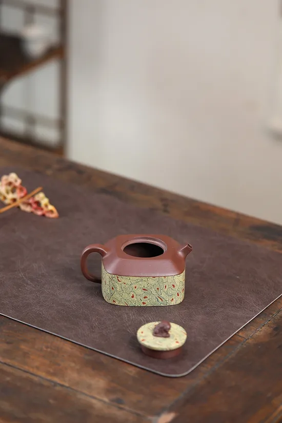 Yixing Clay Teapot Masterpiece: Square Pixiu Design, Handcrafted Artistry 7