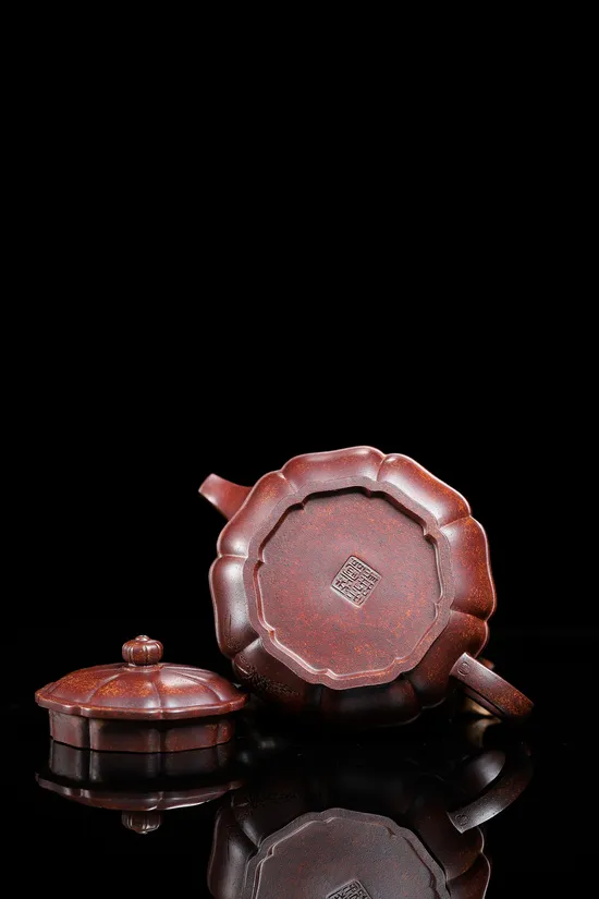 Zisha Teapots: Eight-Sided Plum Blossom | Jade Gold Sand 2