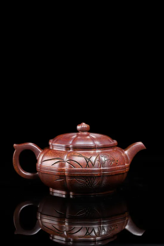 Zisha Teapots: Eight-Sided Plum Blossom | Jade Gold Sand 5
