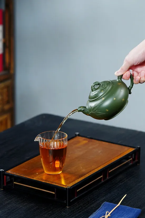 Premium Handcrafted Yixing Zisha Teapot | Artisan Bamboo Design 1