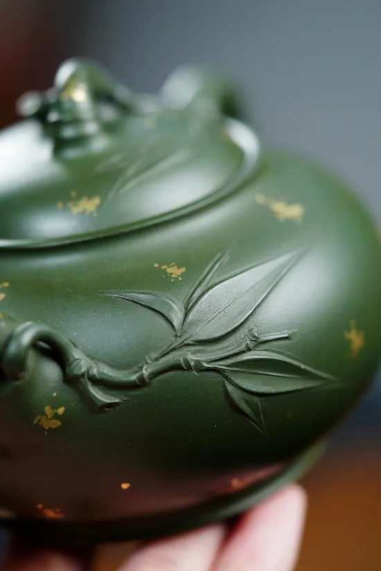 Premium Handcrafted Yixing Zisha Teapot | Artisan Bamboo Design 6