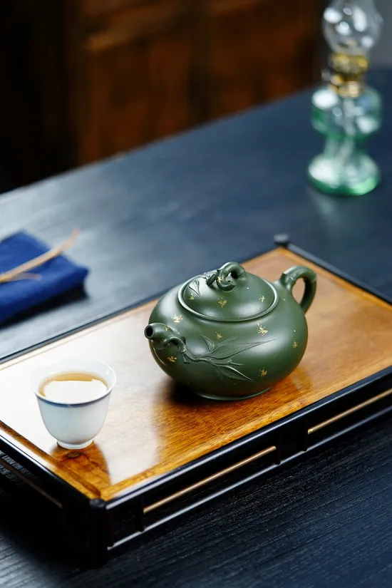 Premium Handcrafted Yixing Zisha Teapot | Artisan Bamboo Design 7