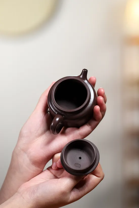 Zisha Teapots: hundred-eye old purple clay | classic Dezhong shape 4