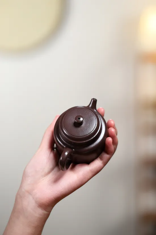 Zisha Teapots: hundred-eye old purple clay | classic Dezhong shape 7