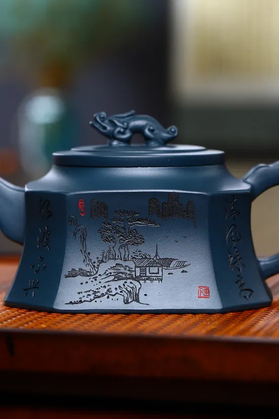Zisha Teapots: Tianqing clay | Eight-Sided Auspicious Beast 4