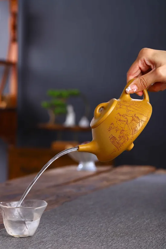 Authentic Yixing Zisha Teapot - Handcrafted Collectible Purple Clay Art 3
