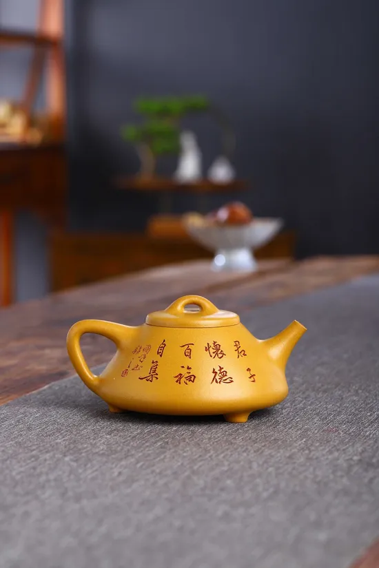 Authentic Yixing Zisha Teapot - Handcrafted Collectible Purple Clay Art 4