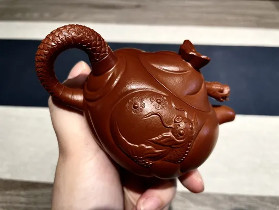 Yixing Clay Teapot | Handcrafted Dragon Fish Design | Artisan Craft 9