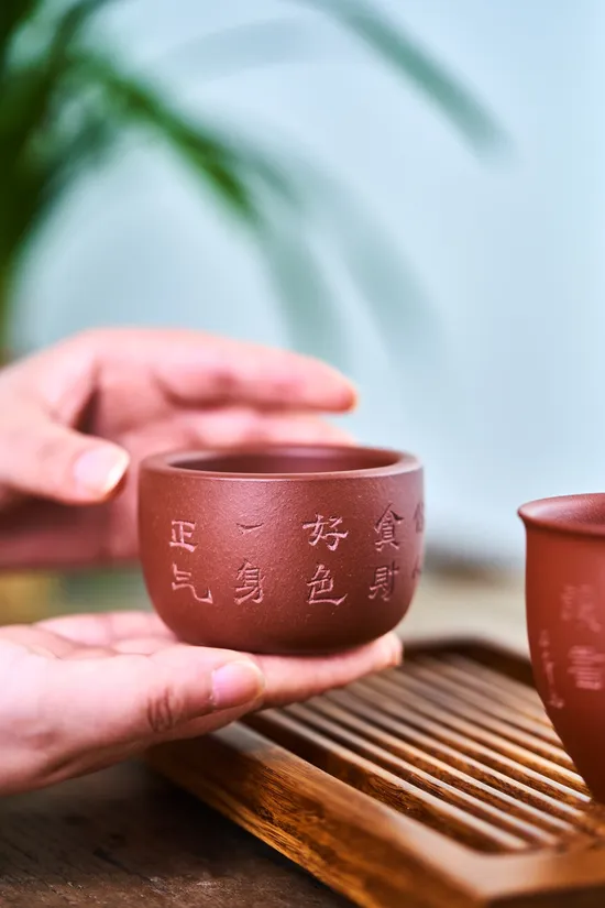 Premium Yixing Zisha Teacup - Exclusive Handcrafted Clay Masterpiece 8
