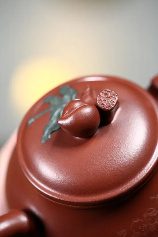 Premium Yixing Clay Teapot | Artisan Zhu Weiping | 450cc Pan Tao 5