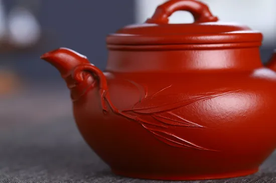 Premium Yixing Zisha Teapot - Handcrafted Bamboo Design Artistry 3