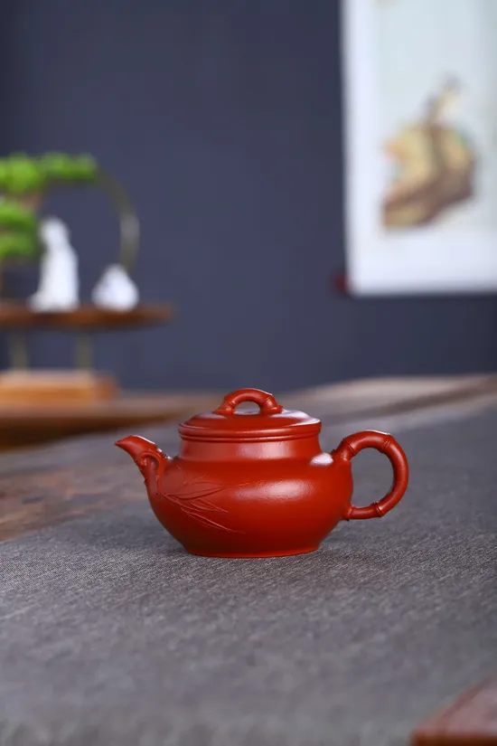 Premium Yixing Zisha Teapot - Handcrafted Bamboo Design Artistry 4