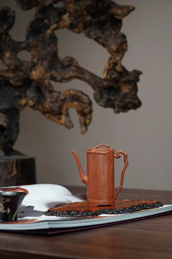 Premium Yixing Clay Teapot | Handcrafted Thin-Wall Bamboo Design 7